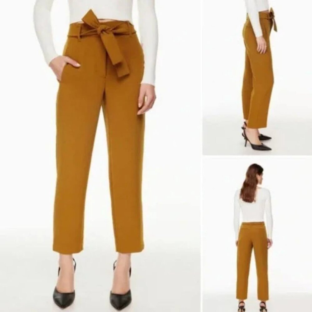 Wilfred Tie Front Pant High waisted Belted Crepe Pants
